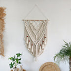 Hand-Woven Macrame Wall Hanging with Decorative Tassels | Kelmera