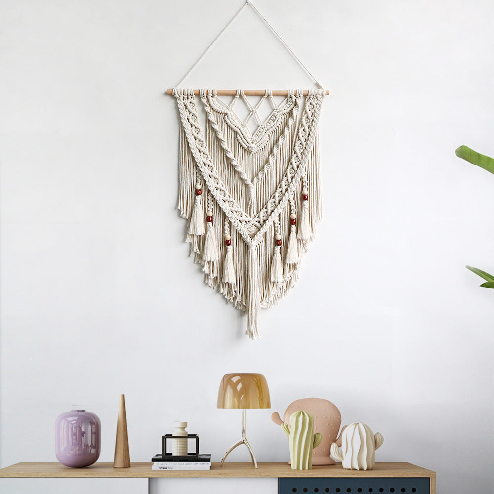 Hand-Woven Macrame Wall Hanging with Decorative Tassels | Kelmera