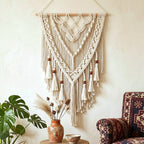 Hand-Woven Macrame Wall Hanging with Decorative Tassels | Kelmera