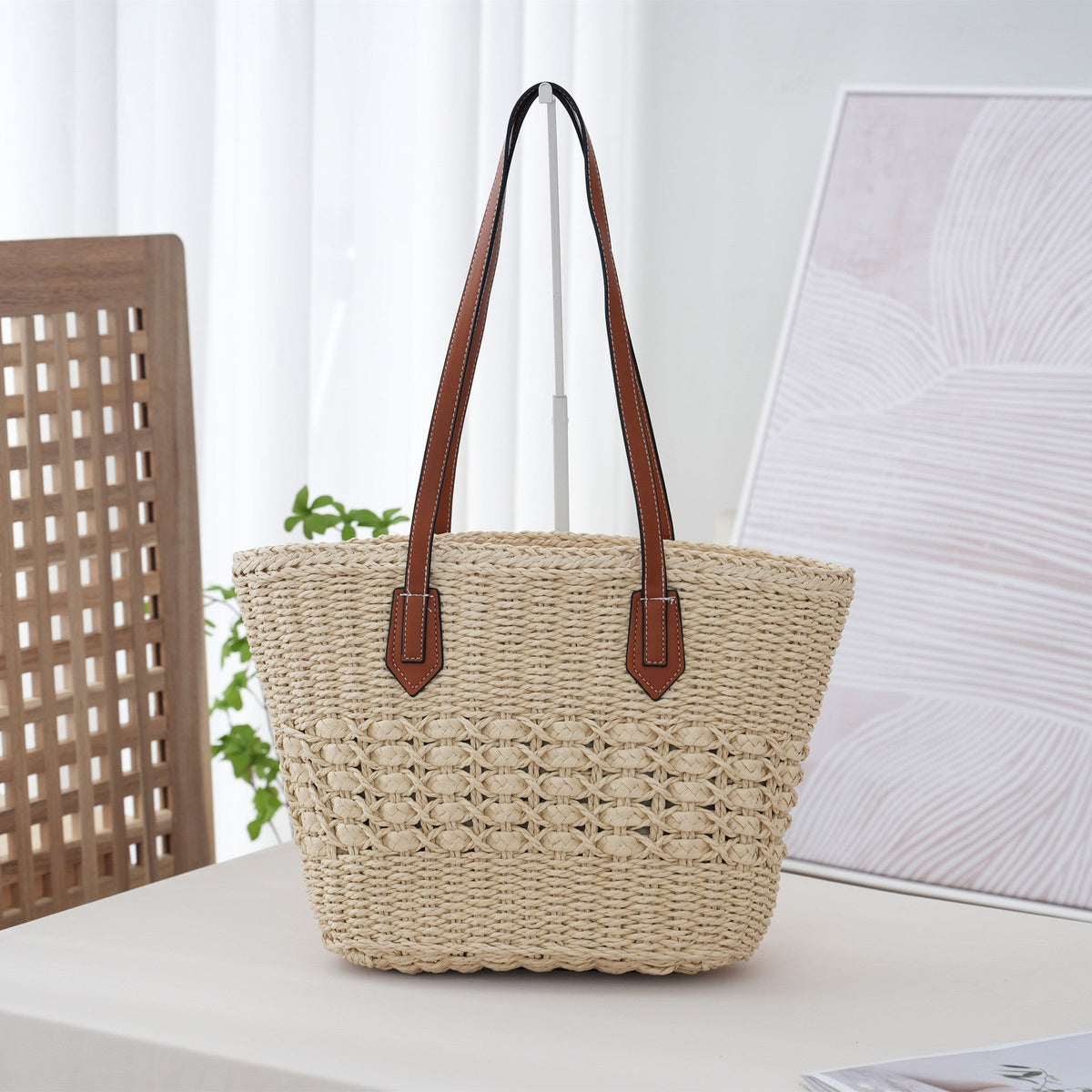 Handbag Beige Brown Modern Design | Kelmera
