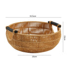 Handcrafted Braided Storage Basket with Wooden Handles | Kelmera