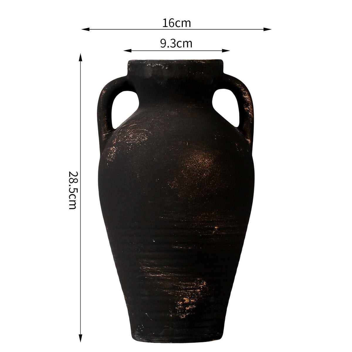 Handcrafted Ceramic Vase Beige Black | Kelmera