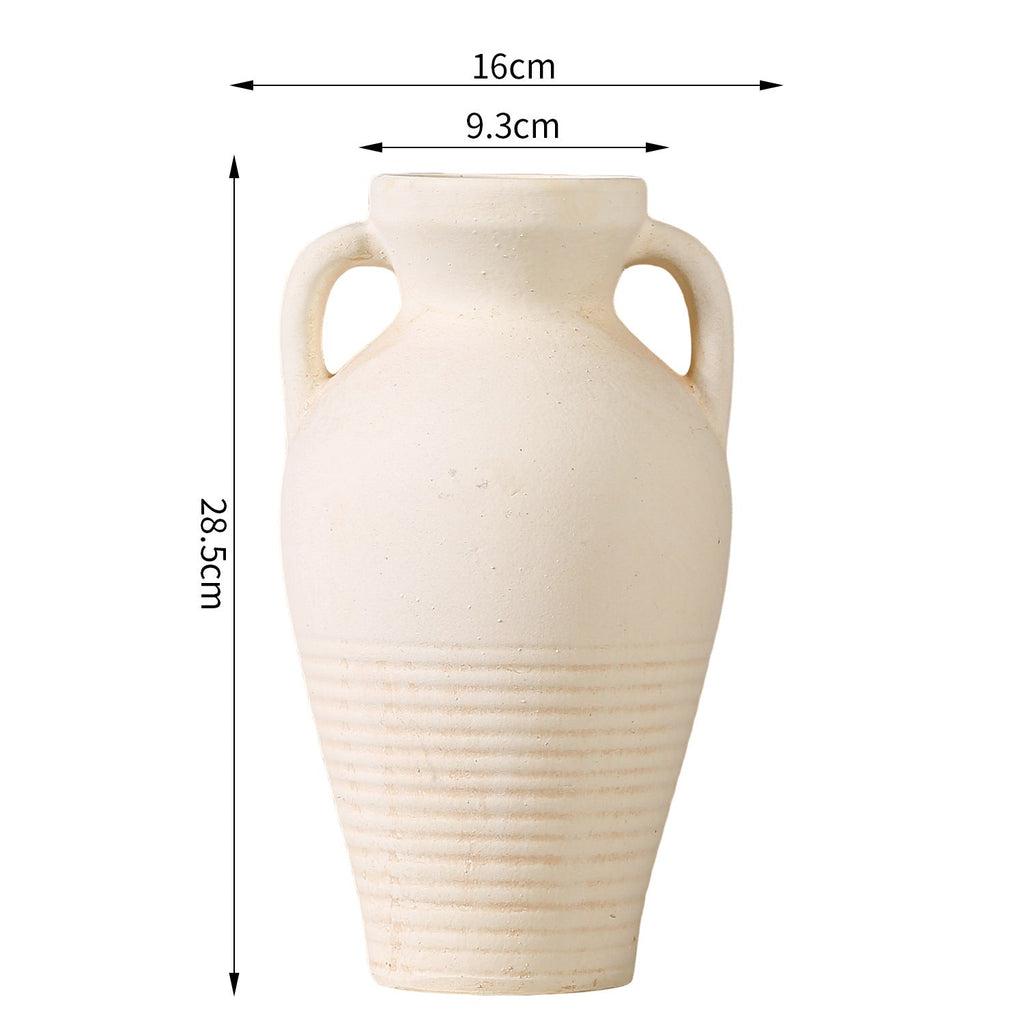 Handcrafted Ceramic Vase Beige Black | Kelmera