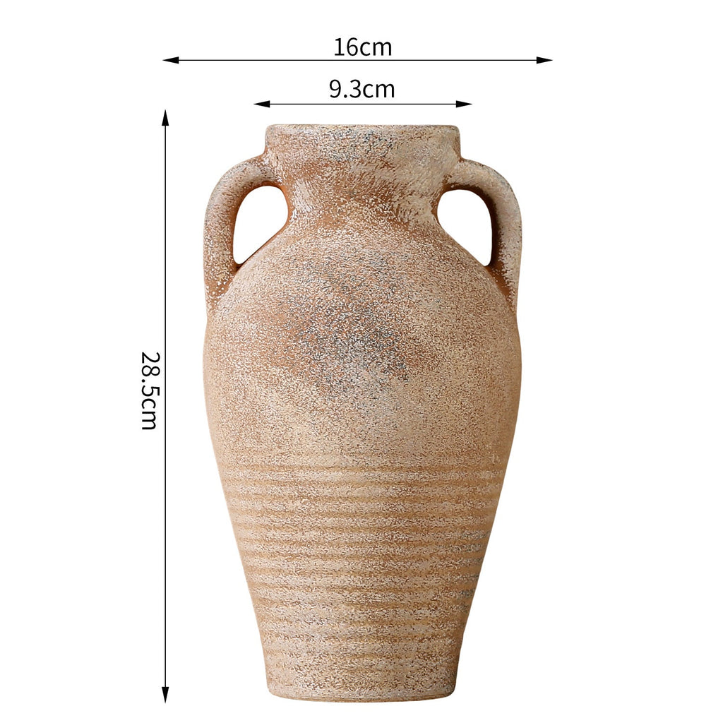 Handcrafted Ceramic Vase Beige Black | Kelmera