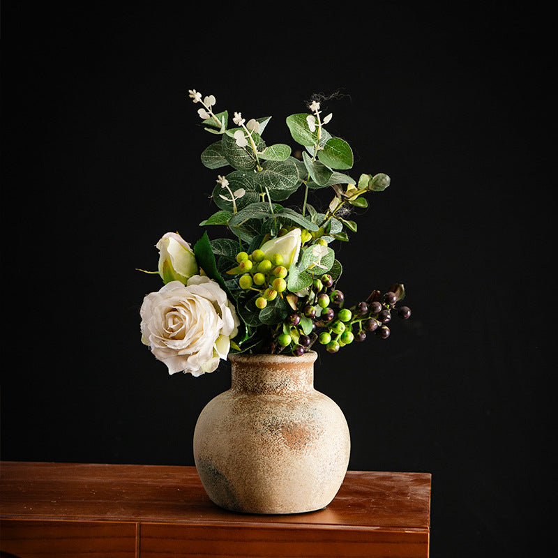 Handcrafted Ceramic Vase Black Show Details Beige | Kelmera