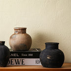 Handcrafted Ceramic Vase Black Show Details Beige | Kelmera