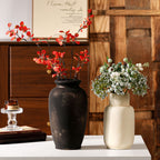 Handcrafted Ceramic Vase Blackgold Beige Red | Kelmera