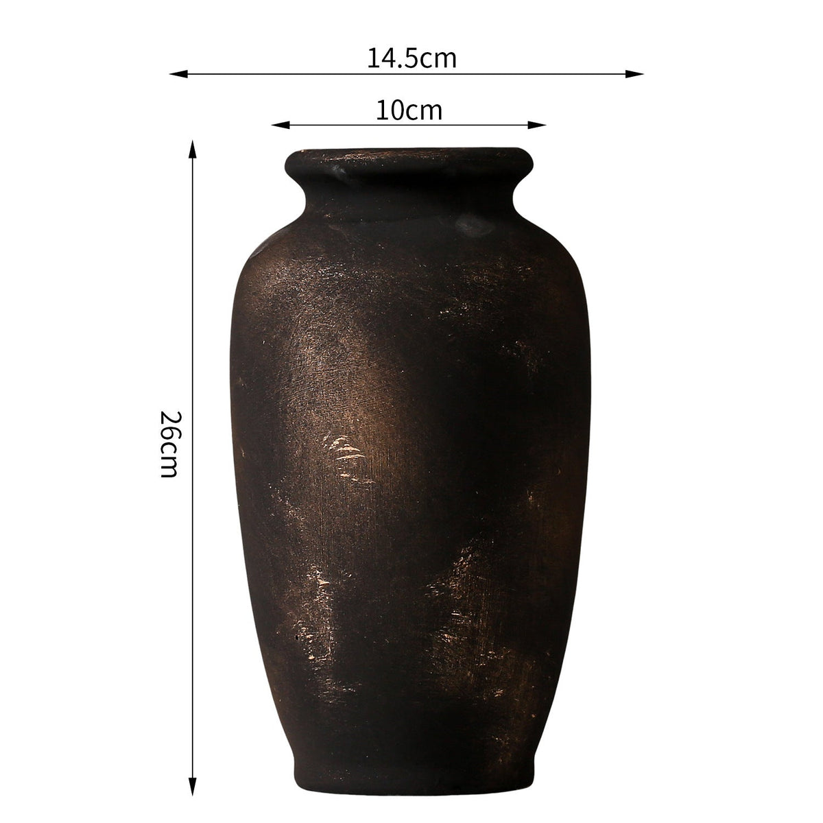 Handcrafted Ceramic Vase Blackgold Beige Red | Kelmera