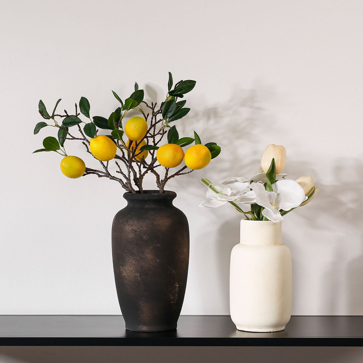 Handcrafted Ceramic Vase Blackgold Beige Red | Kelmera