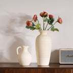 Handcrafted Ceramic Vase with Ribbed Structure | Kelmera