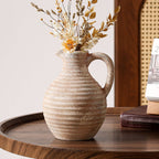Handcrafted Ceramic Vase with Ribbed Structure | Kelmera