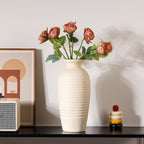 Handcrafted Ceramic Vase with Ribbed Structure | Kelmera