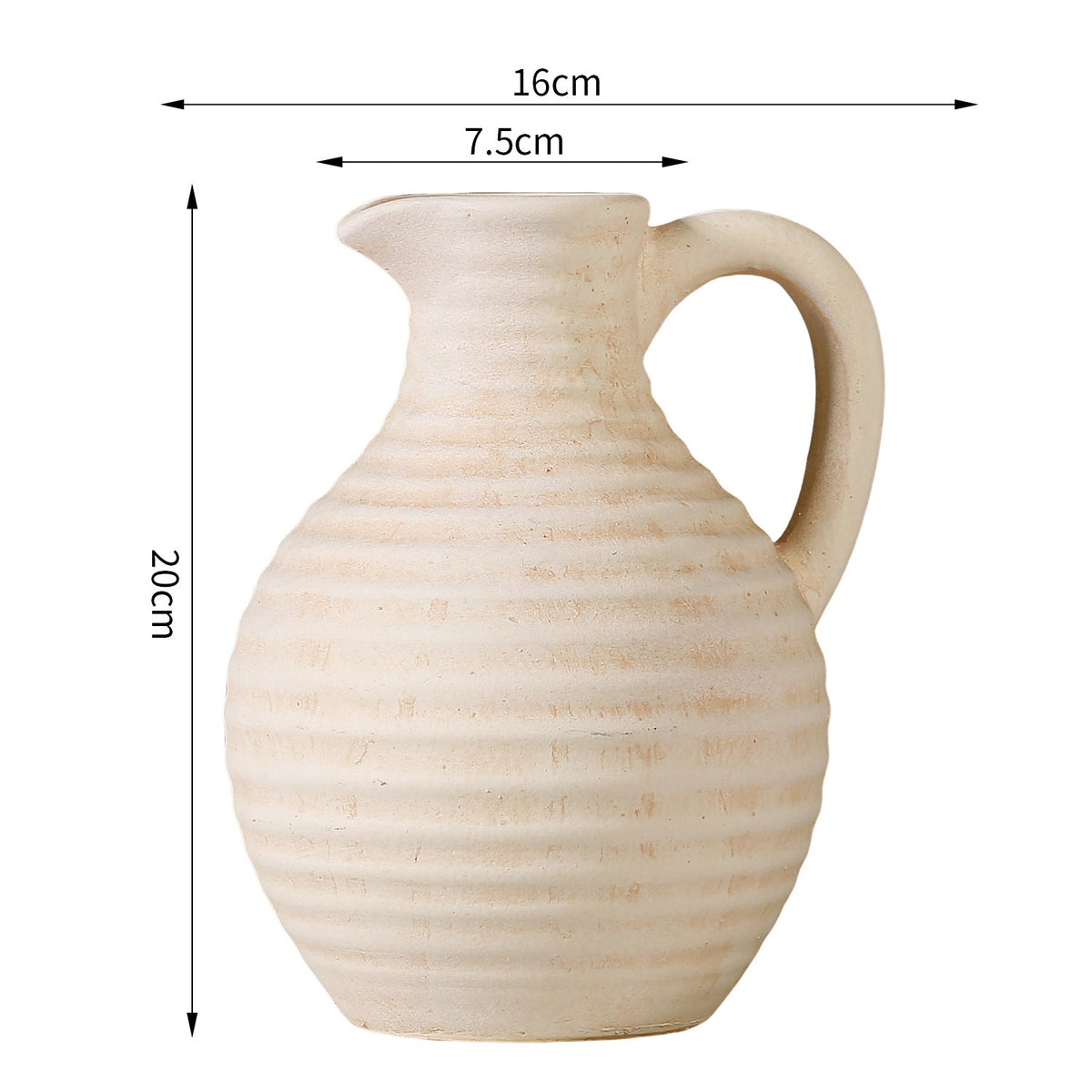 Handcrafted Ceramic Vase with Ribbed Structure | Kelmera