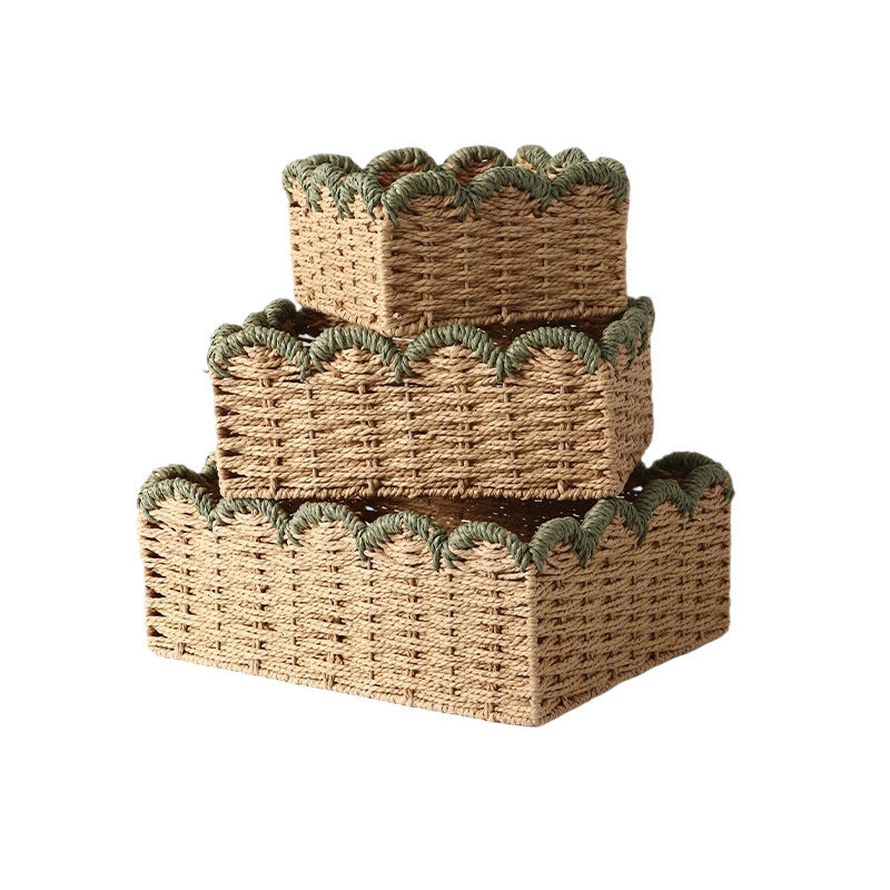 Handcrafted Decoration Basket Woven Natural Fiber Soft Textile | Kelmera