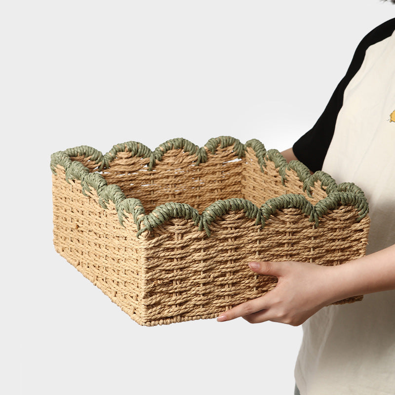 Handcrafted Decoration Basket Woven Natural Fiber Soft Textile | Kelmera