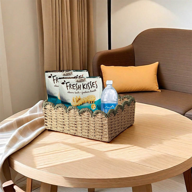 Handcrafted Decoration Basket Woven Natural Fiber Soft Textile | Kelmera