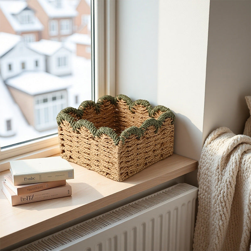 Handcrafted Decoration Basket Woven Natural Fiber Soft Textile | Kelmera
