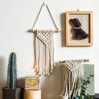 Handcrafted Macrame Wall Hanging Wood Hat Green | Kelmera