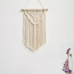 Handcrafted Macrame Wall Hanging Wood Hat Green | Kelmera