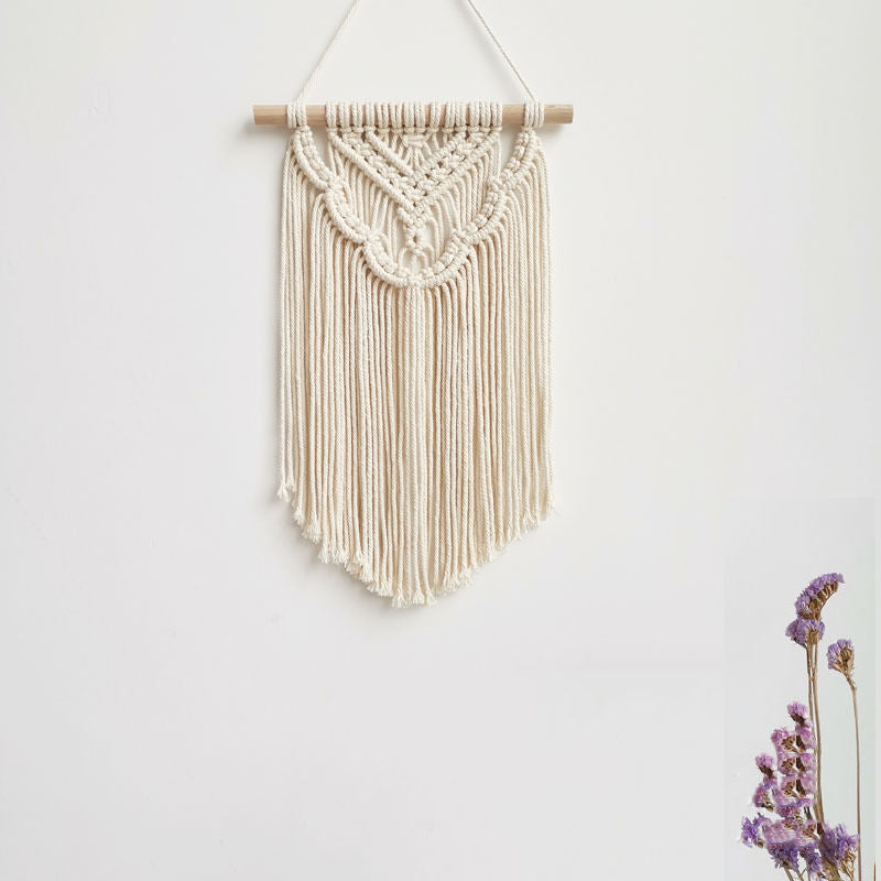 Handcrafted Macrame Wall Hanging Wood Hat Green | Kelmera