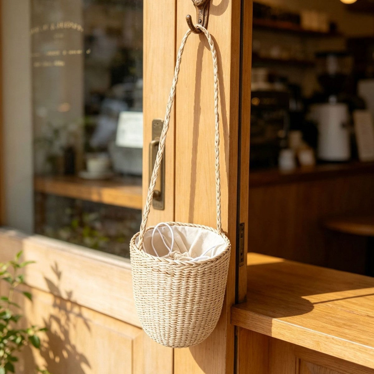Handcrafted Natural Fiber Hanging Storage Basket | Kelmera