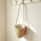 Handcrafted Natural Fiber Hanging Storage Basket | Kelmera