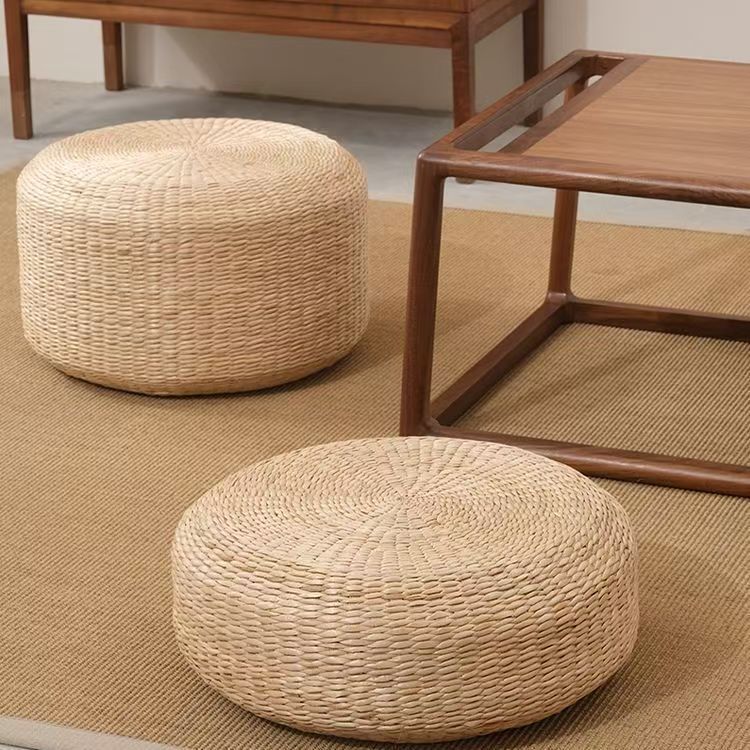 Handcrafted Natural Fiber Pouf | Kelmera