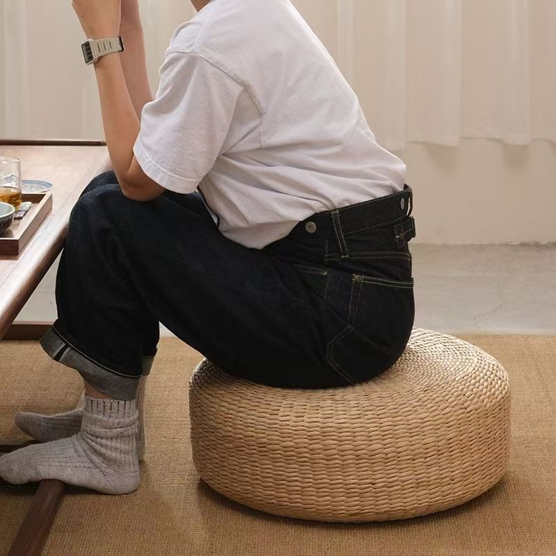Handcrafted Natural Fiber Pouf | Kelmera