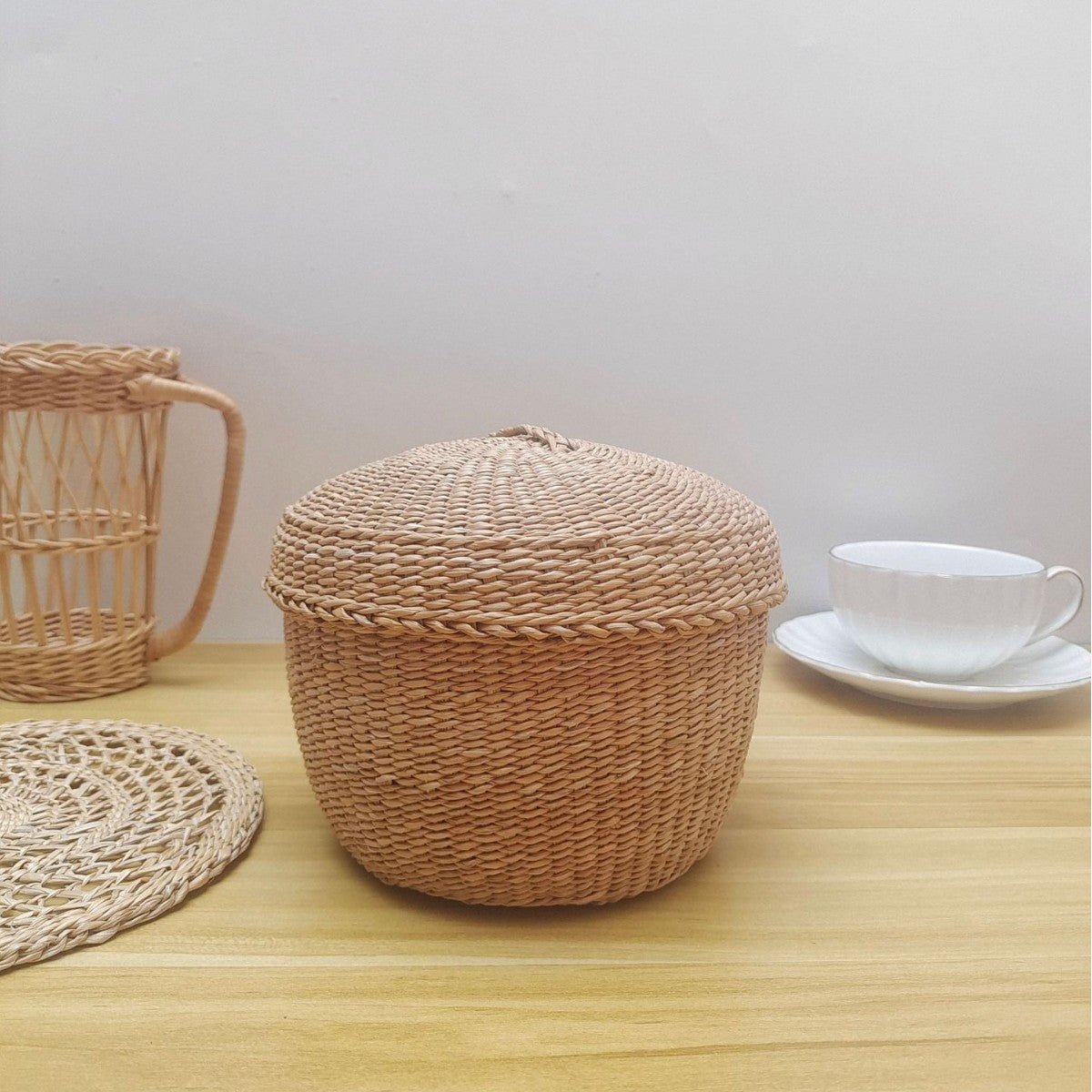 Handcrafted Natural Fiber Storage Basket | Kelmera