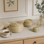 Handcrafted Storage Basket Set made of Natural Rattan | Kelmera