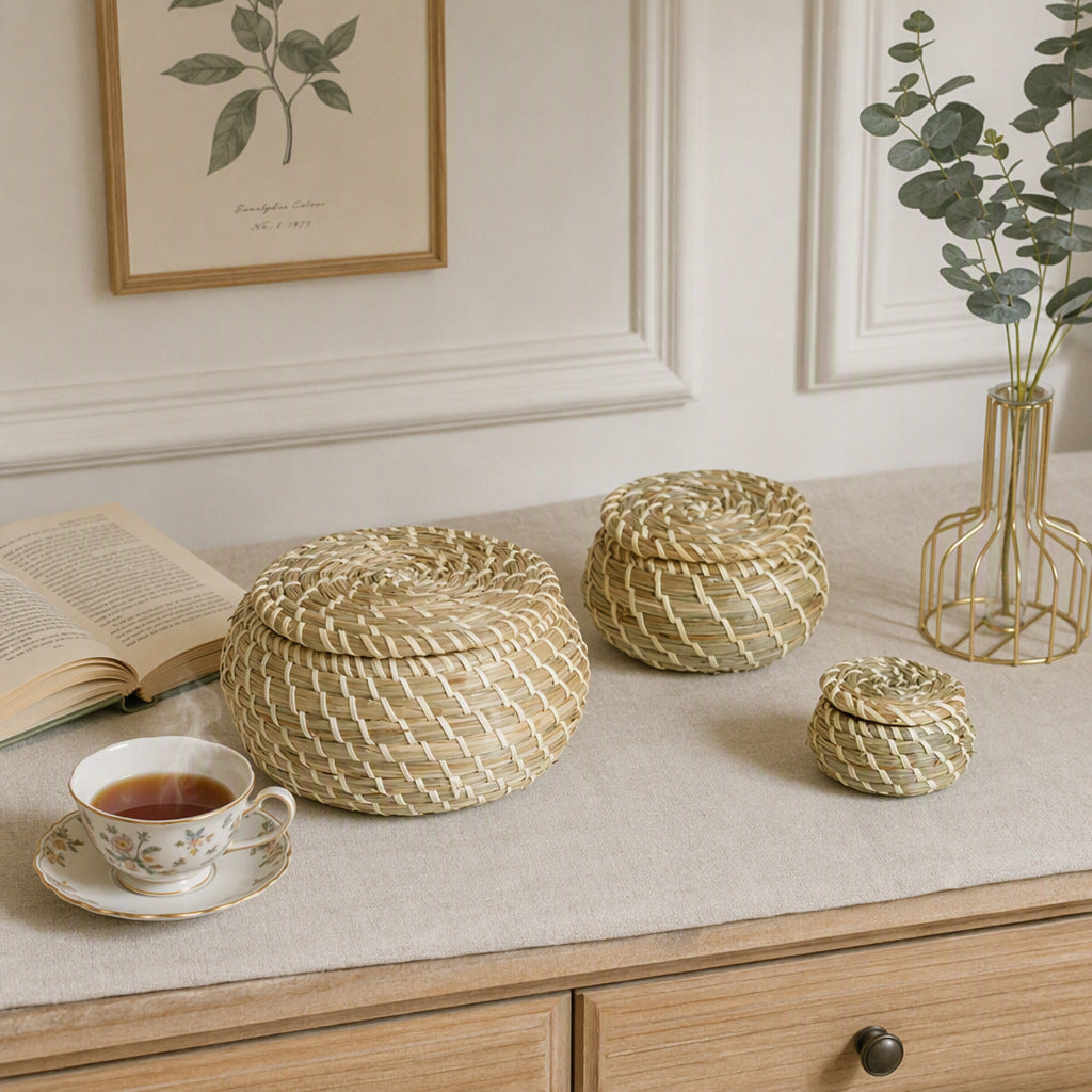 Handcrafted Storage Basket Set made of Natural Rattan | Kelmera