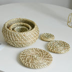 Handcrafted Storage Basket Set made of Natural Rattan | Kelmera