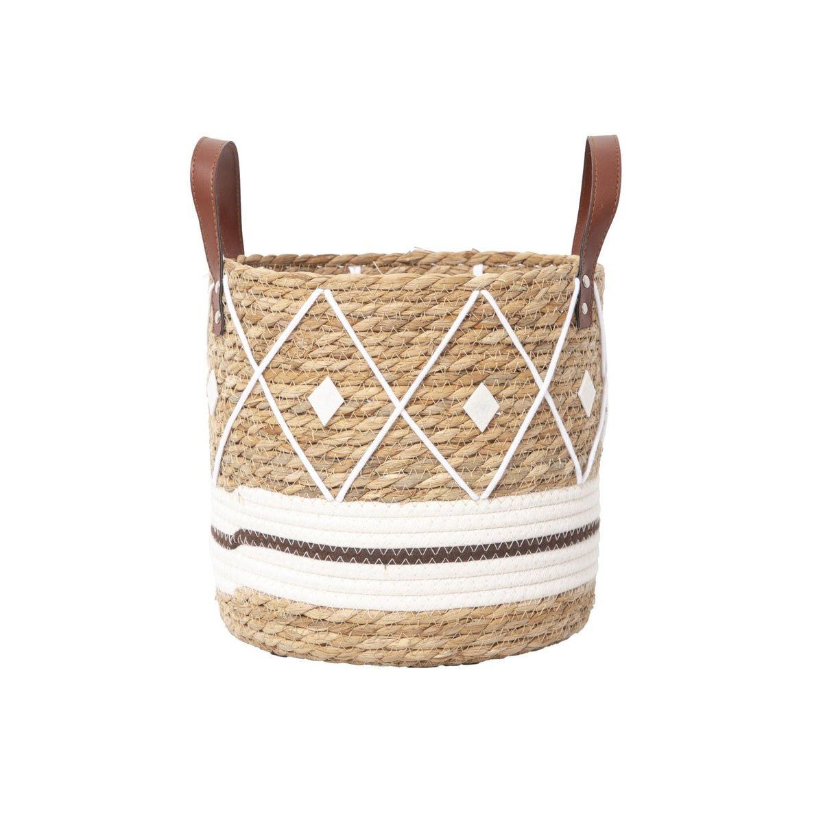 Handcrafted Storage Basket Soft Textile Leather | Kelmera