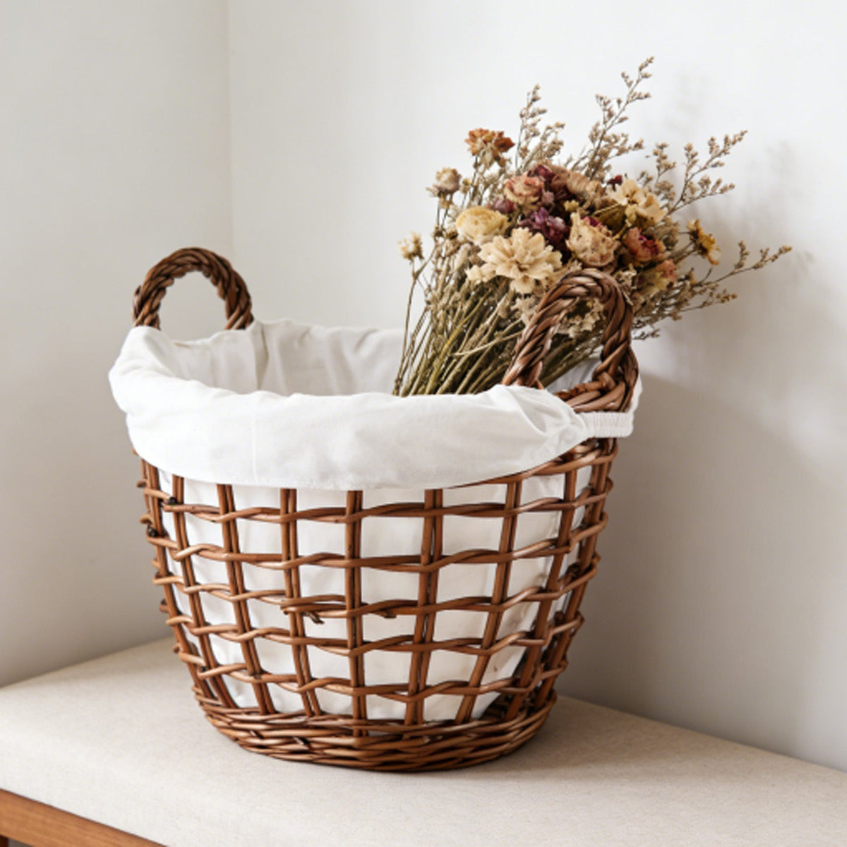 Handcrafted Storage Basket with Cotton Lining | Kelmera