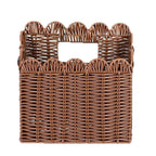 Handcrafted Storage Basket with Curved Edge Woven Natural Fiber Soft Textile | Kelmera