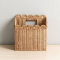 Handcrafted Storage Basket with Curved Edge Woven Natural Fiber Soft Textile | Kelmera