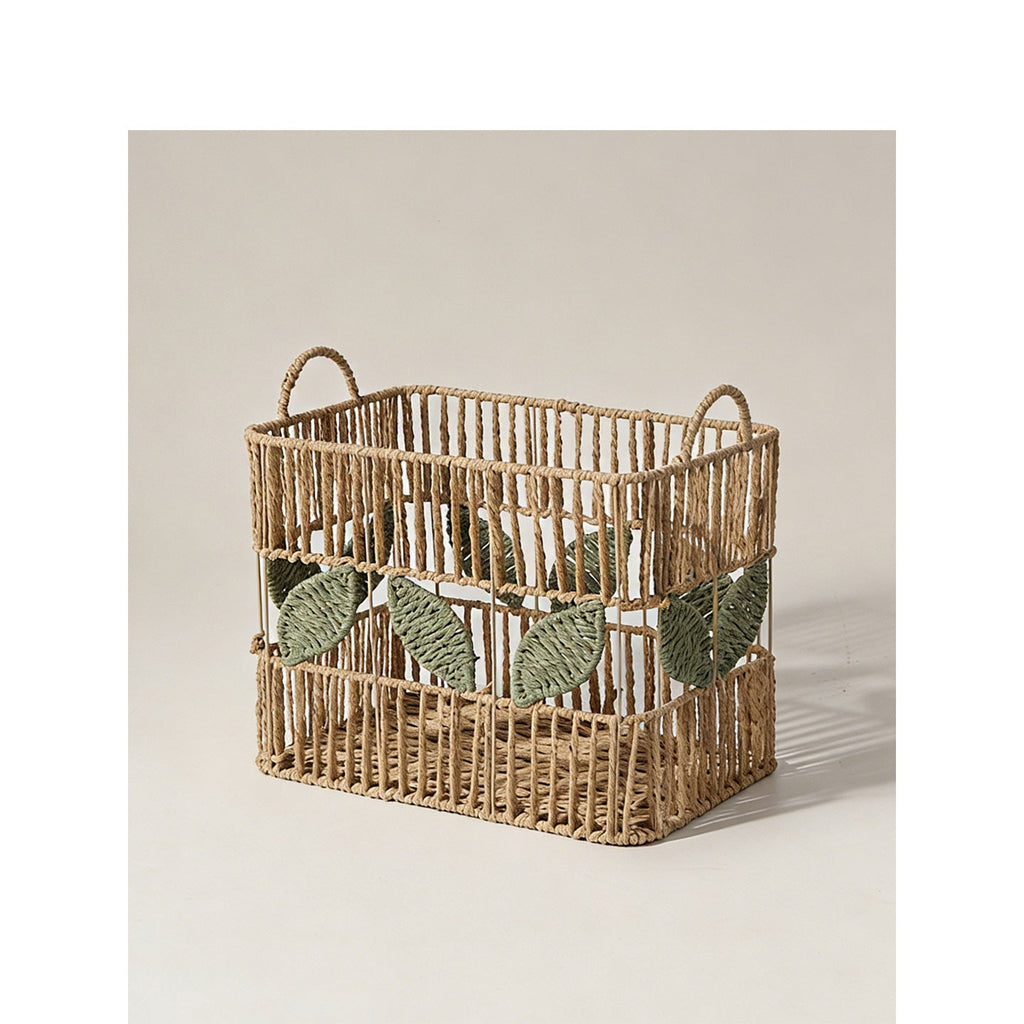 Handcrafted Storage Basket with Leaf Motif | Kelmera
