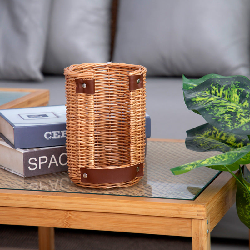 Handcrafted Storage Basket with Leather Handles | Kelmera