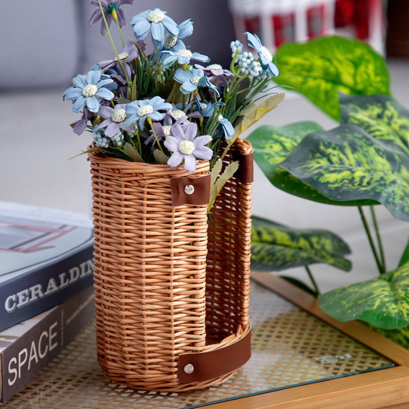 Handcrafted Storage Basket with Leather Handles | Kelmera