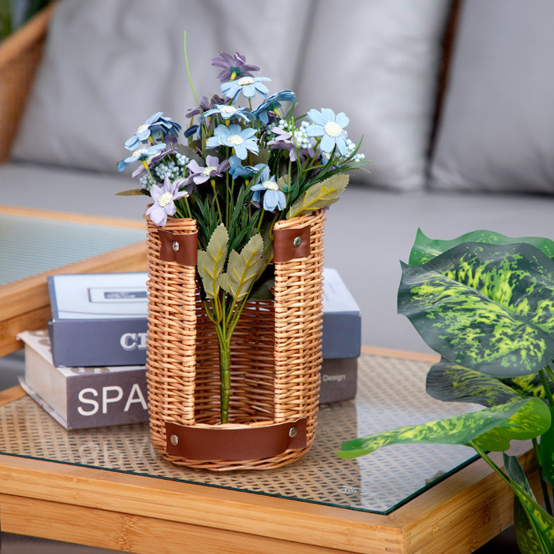 Handcrafted Storage Basket with Leather Handles | Kelmera