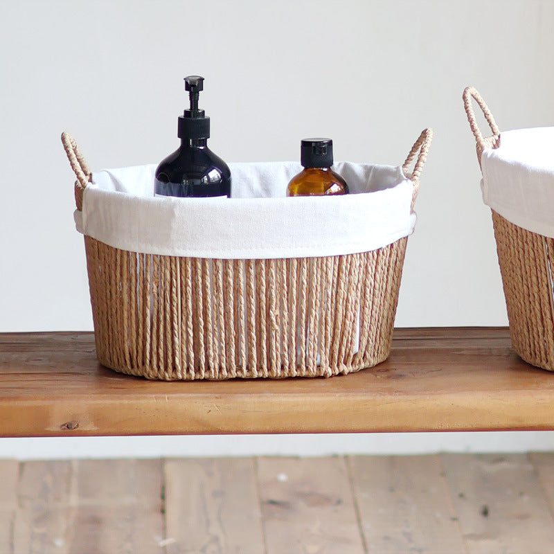 Handcrafted Storage Basket with White Cotton Lining | Kelmera