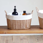 Handcrafted Storage Basket with White Cotton Lining | Kelmera