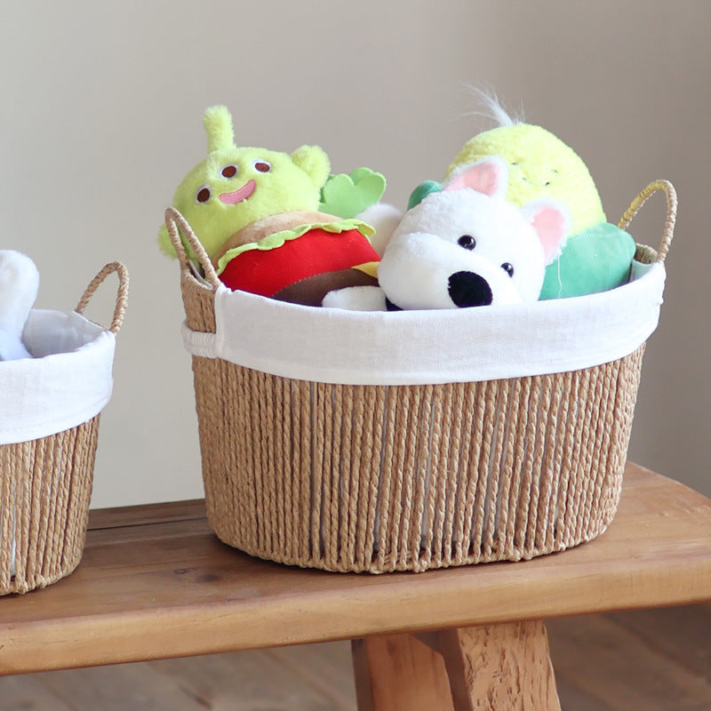 Handcrafted Storage Basket with White Cotton Lining | Kelmera