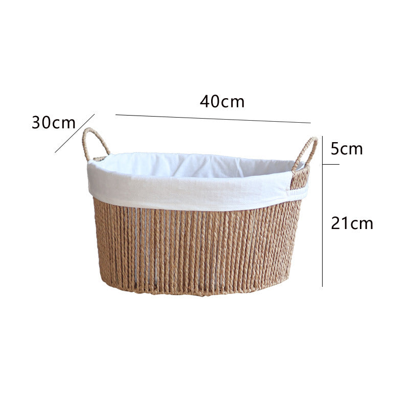 Handcrafted Storage Basket with White Cotton Lining | Kelmera