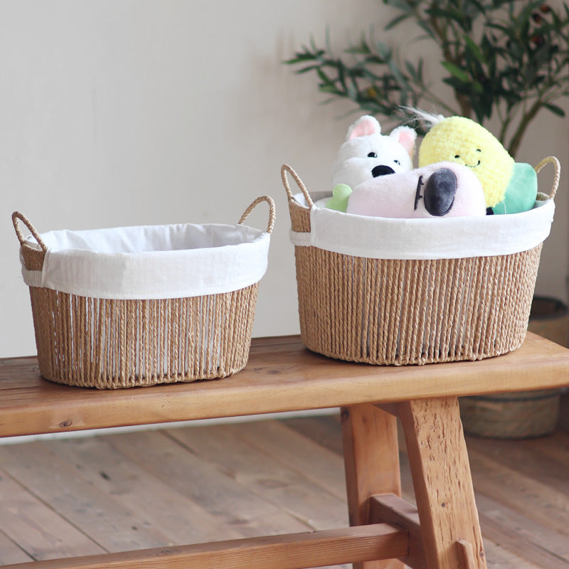 Handcrafted Storage Basket with White Cotton Lining | Kelmera