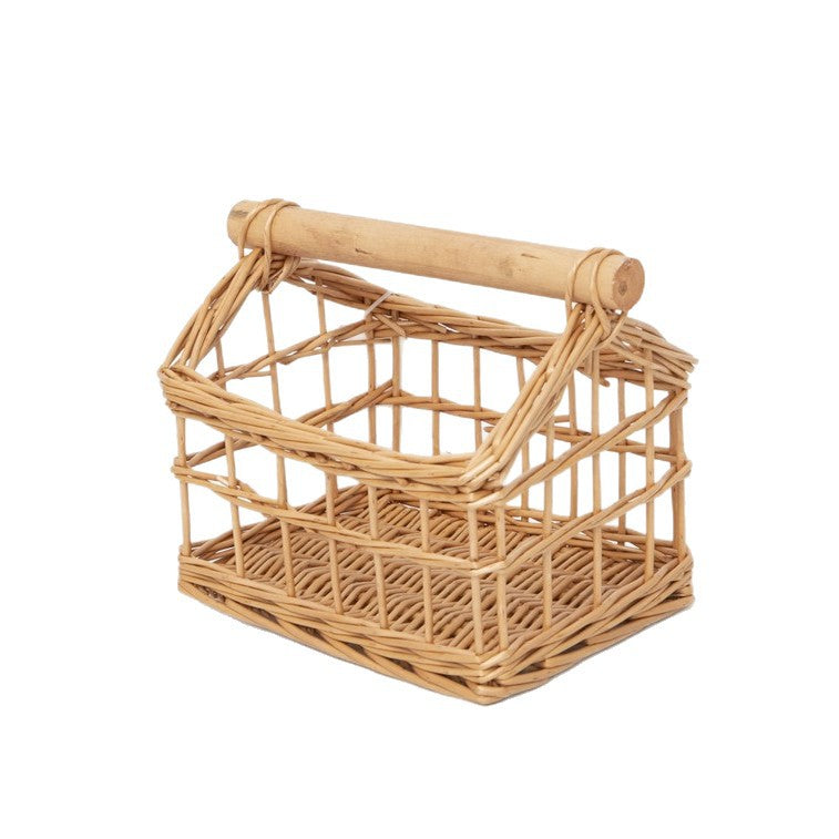 Handcrafted Storage Basket with Wooden Handle | Kelmera
