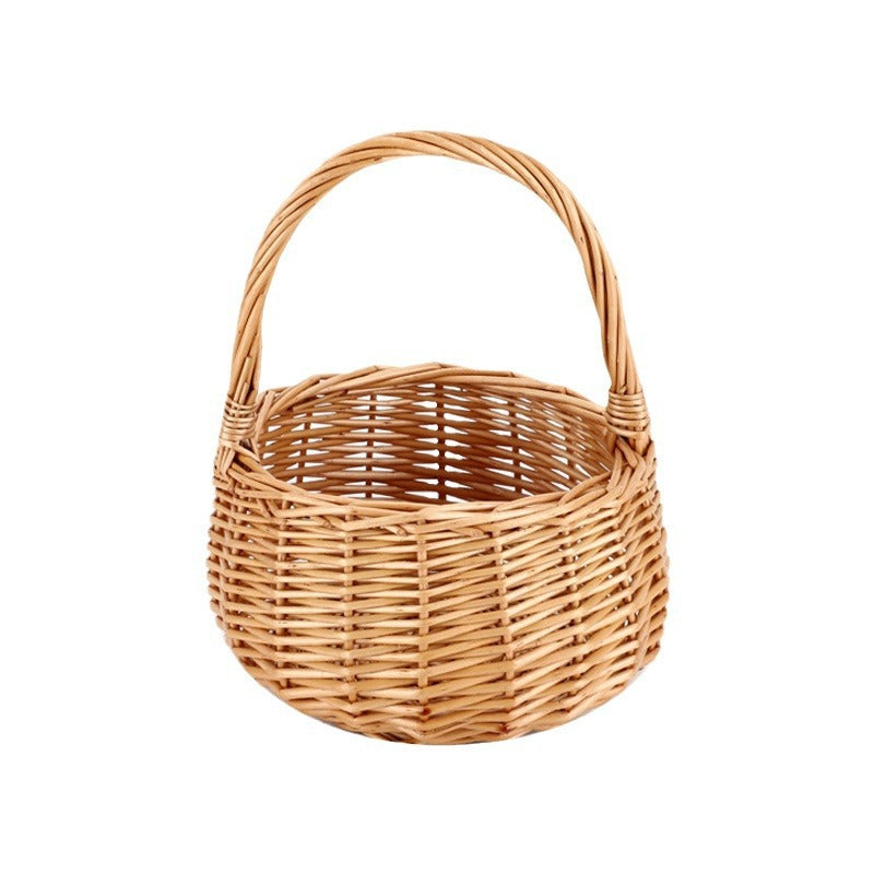 Handcrafted Storage Basket with Wooden Handle | Kelmera