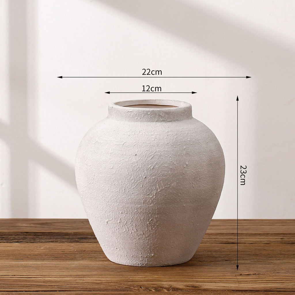 Handcrafted Terracotta Vase Vintage White | Kelmera
