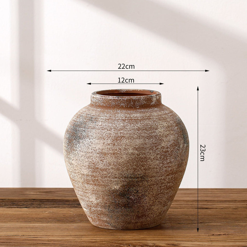 Handcrafted Terracotta Vase Vintage White | Kelmera