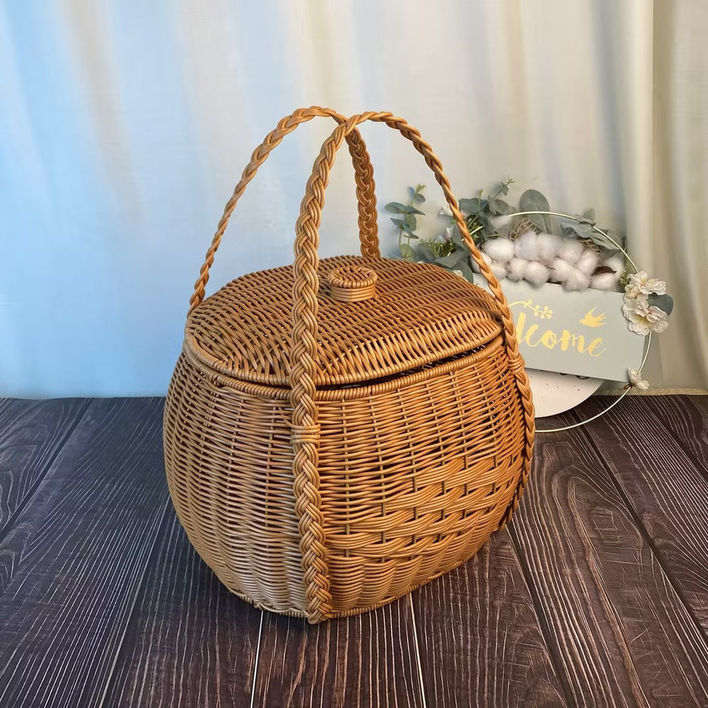 Handcrafted Woven Storage Basket Beige | Kelmera